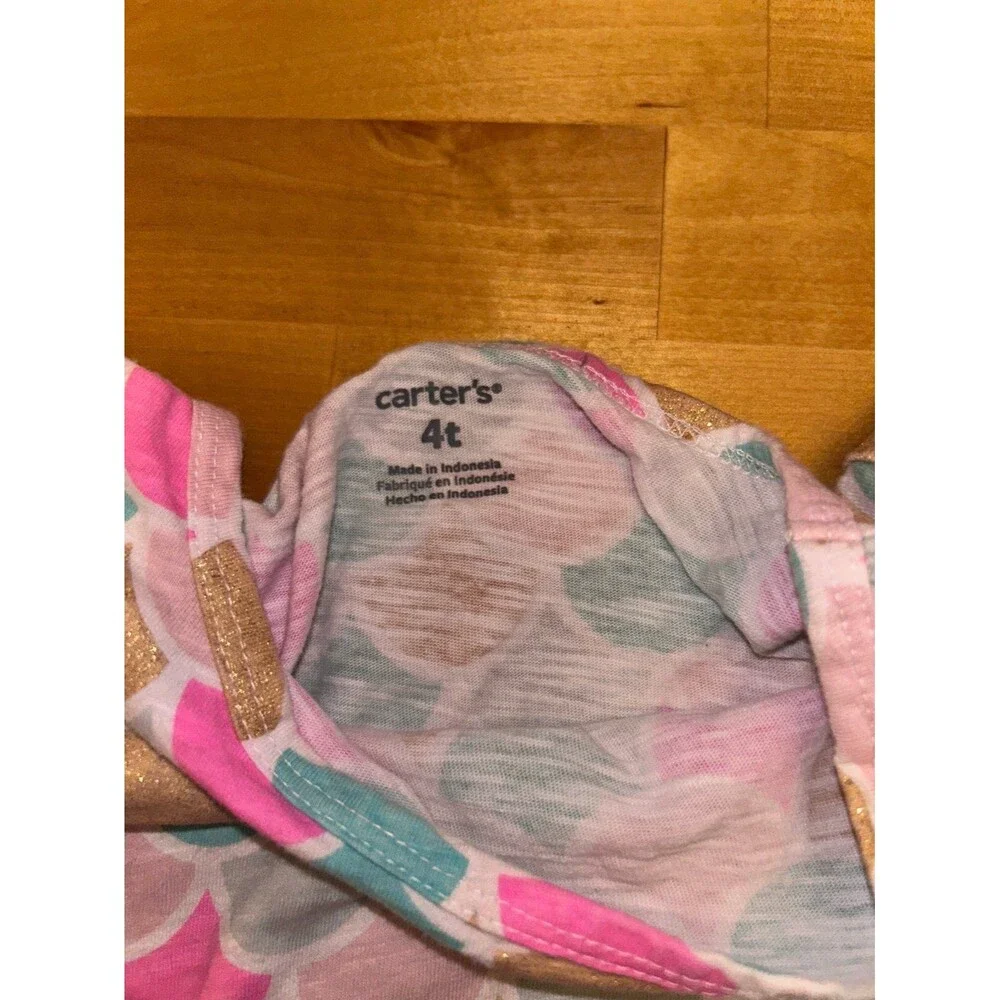 Toddler Girl Carter’s Mermaid Shirt with Tulle Fringe Size 4T